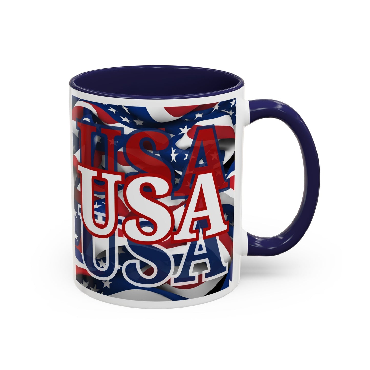 USA White font Center Patriot Accent Mug by cypherpunkgear.com