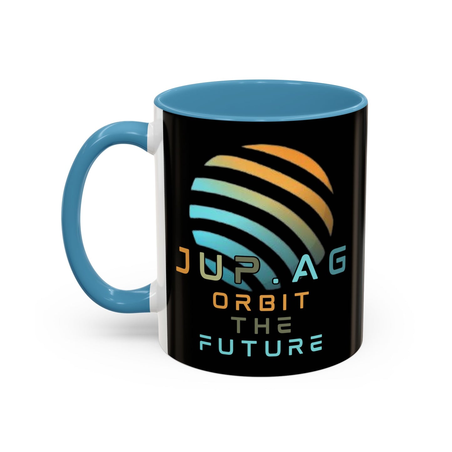 Jupiter (JUP) Orbit the Future Black Accent Mug by cypherpunkgear.com
