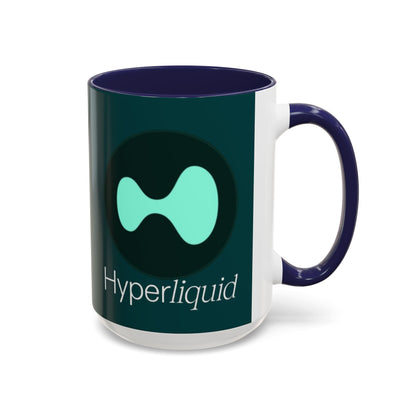 Hyperliquid White font Dark Hyperliquid Accent Mug by cypherpunkgear.com