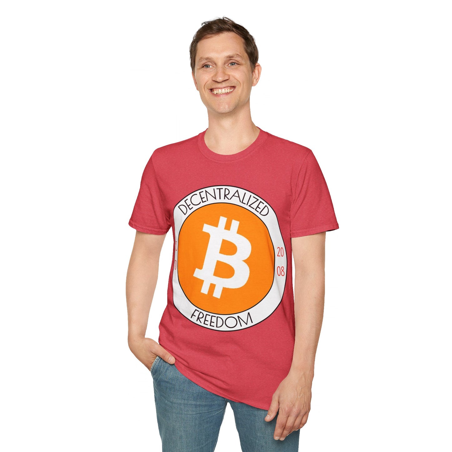 Bitcoin Decentralized Freedom LTcolors Unisex T-Shirt by cypherpunkgear