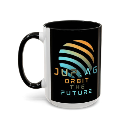 Jupiter (JUP) Orbit the Future Black Accent Mug by cypherpunkgear.com