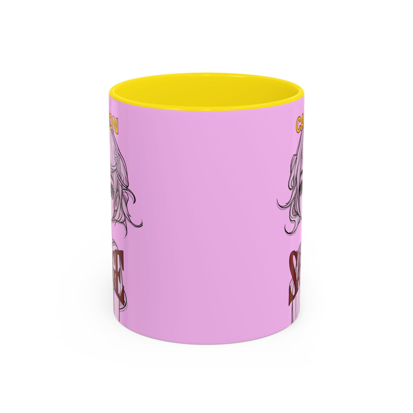 Caution, Savage Pink Accent Mug by cypherpunkgear.com