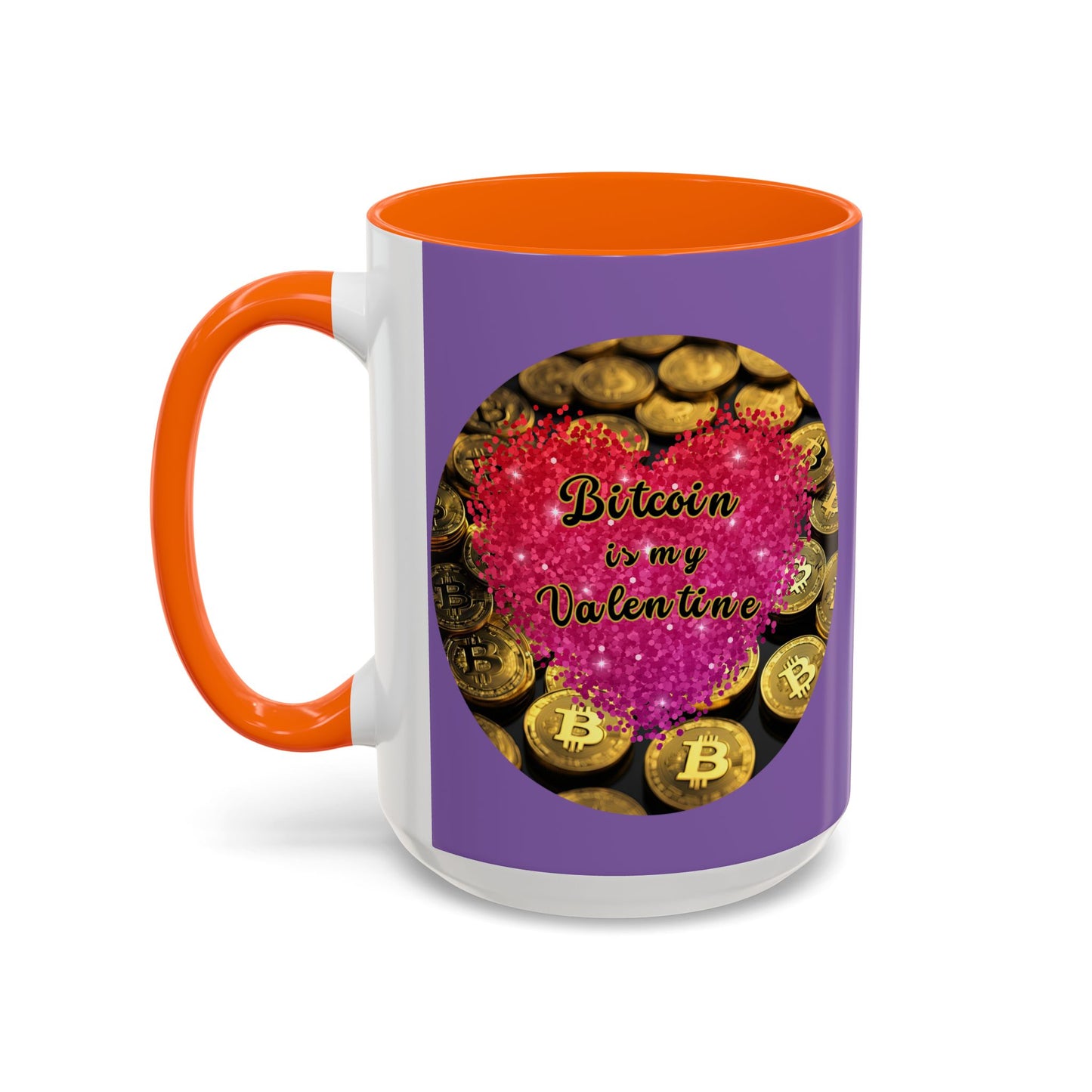 Bitcoin is My Valentine Light Purple Accent Mug by cypherpunkgear.com