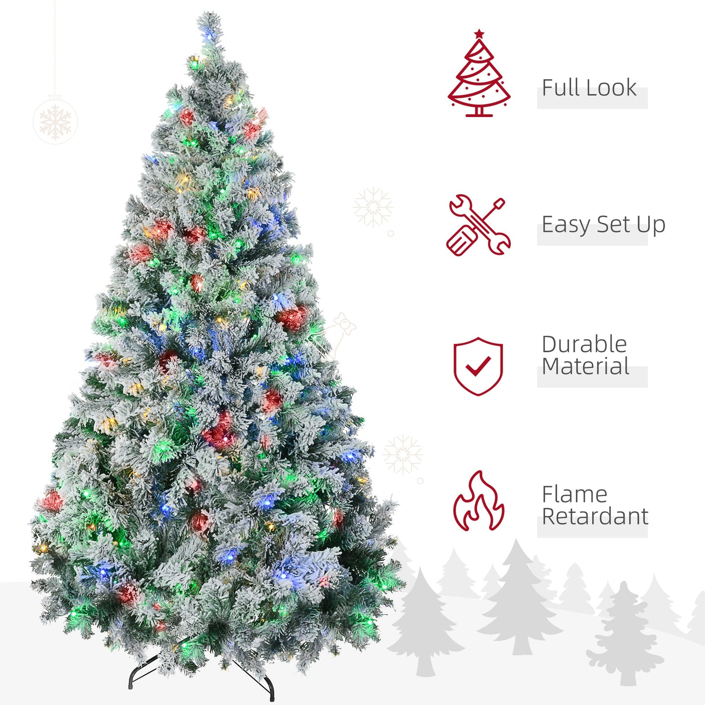 7.5ft Tall Prelit Artificial Christmas Tree