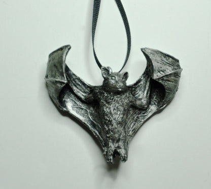Soaring Fruit Bat Ornament, Hand Painted Resin Sculpture | Gothic Vampire Bat Figurine | Nature Bat Ornament for Halloween and Gothic Decor
