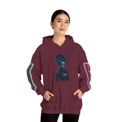 Neon Bride of Frankenstein Hoodie Unisex Hooded Sweatshirt by CreepyCrafts.boo