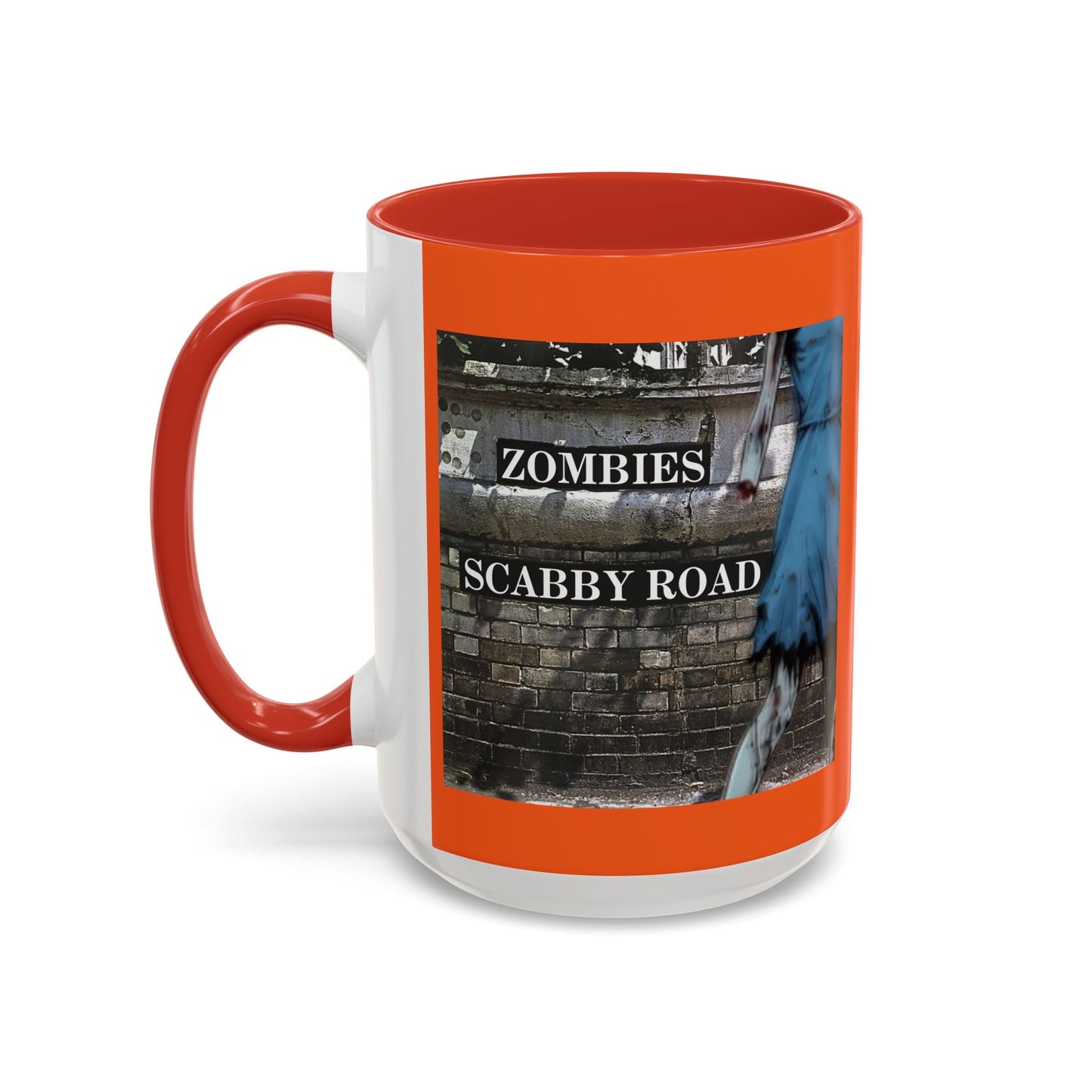 2-sided, Scabby Road Orange Accent Mug by CreepyCrafts.boo