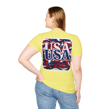 2-sided Red White and BLUE USA Patriot LTcolors Unisex T-Shirt by cypherpunkgear