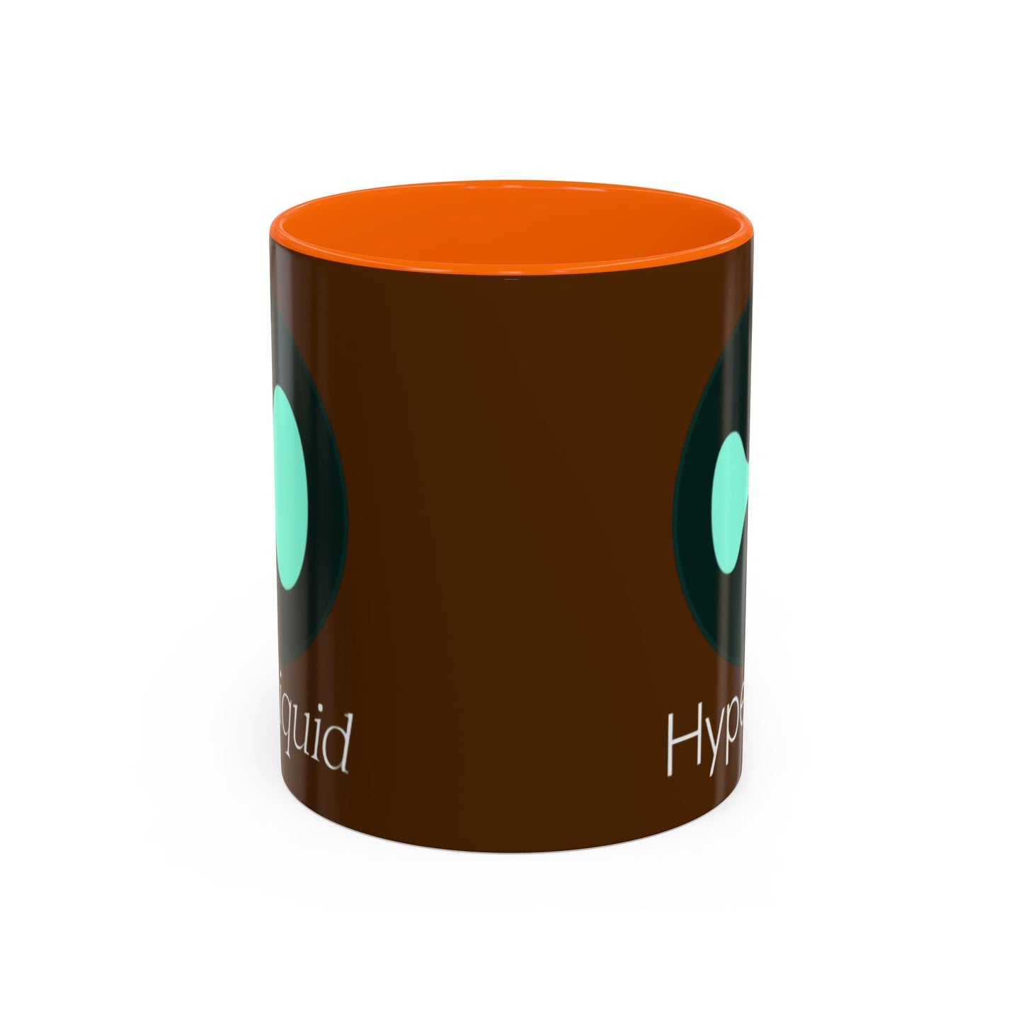 Hyperliquid White font Brown Accent Mug by cypherpunkgear.com
