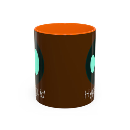 Hyperliquid White font Brown Accent Mug by cypherpunkgear.com
