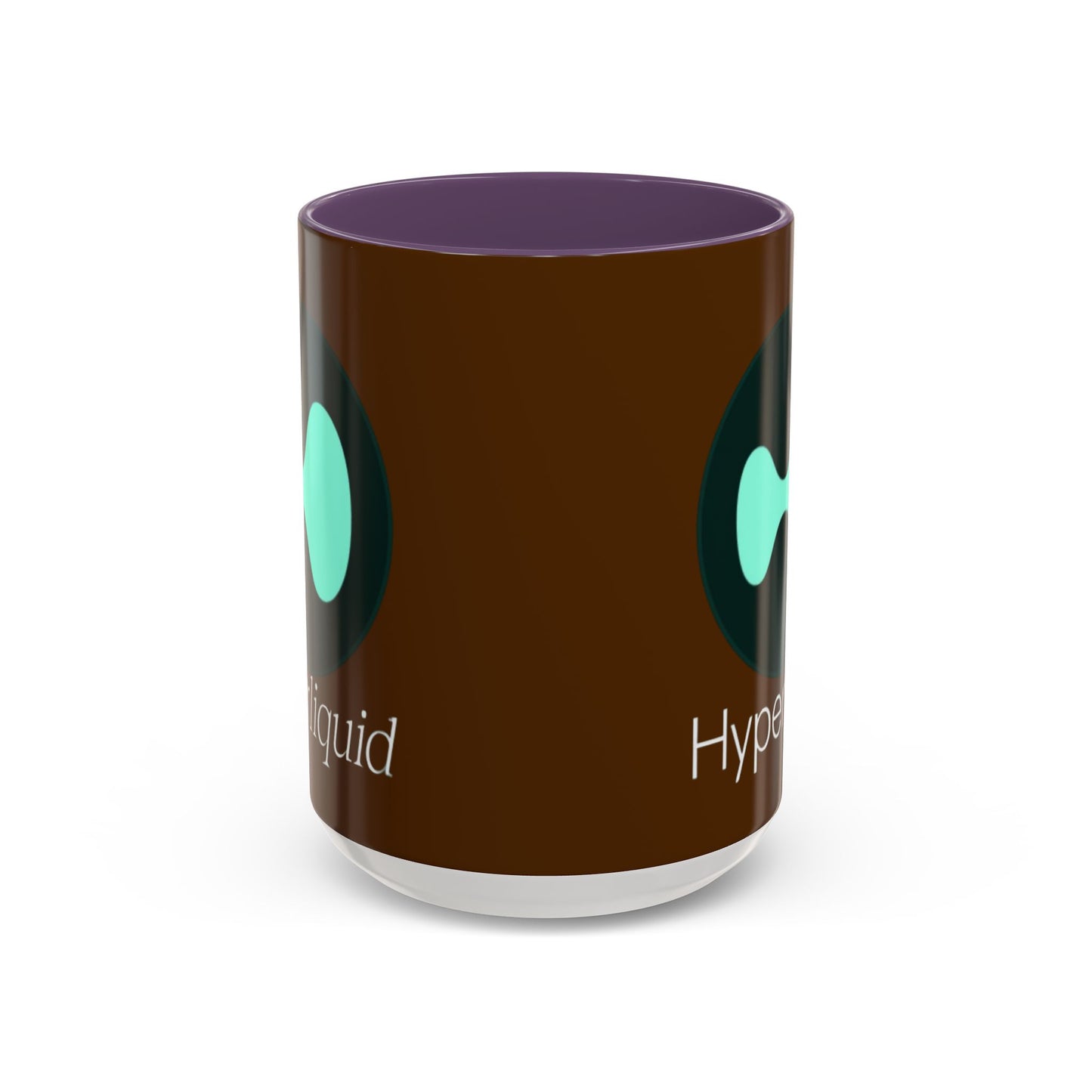 Hyperliquid White font Brown Accent Mug by cypherpunkgear.com