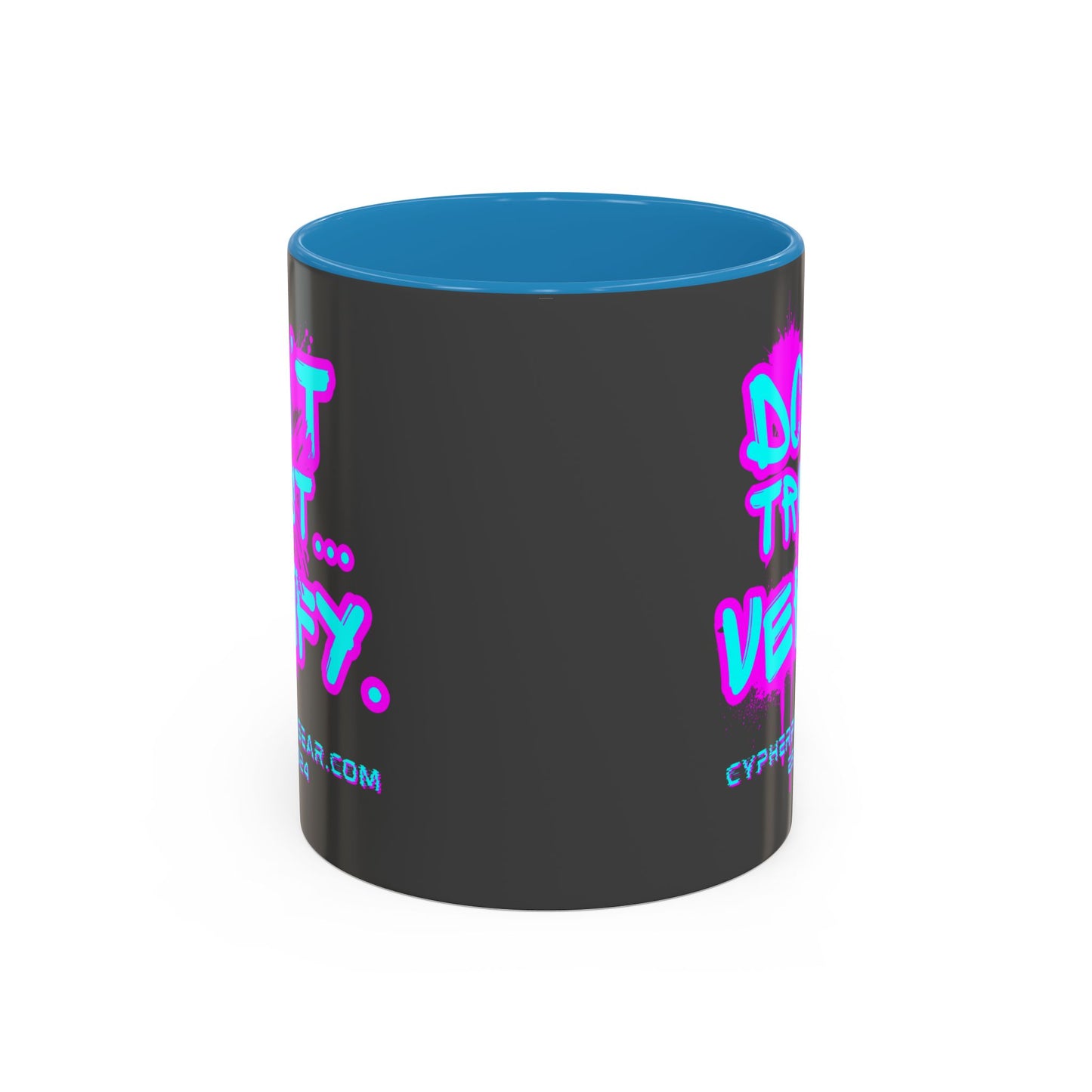 Don't Trust...Verify. Grey Accent Mug by cypherpunkgear.com