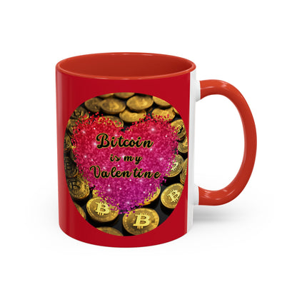 Bitcoin is My Valentine Red Accent Mug by cypherpunkgear.com