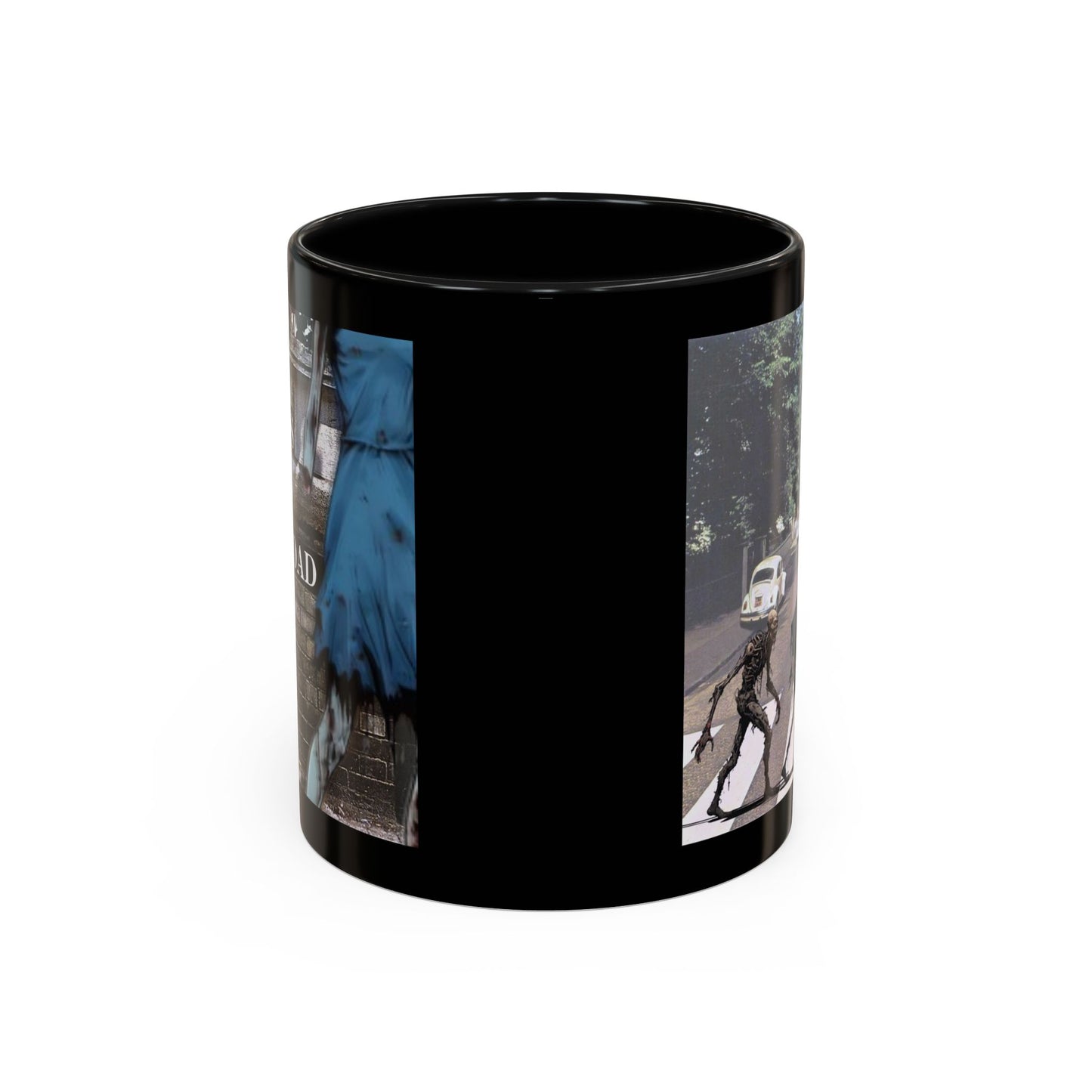 2-sided, Scabby Road Black Accent Mug by CreepyCrafts.boo