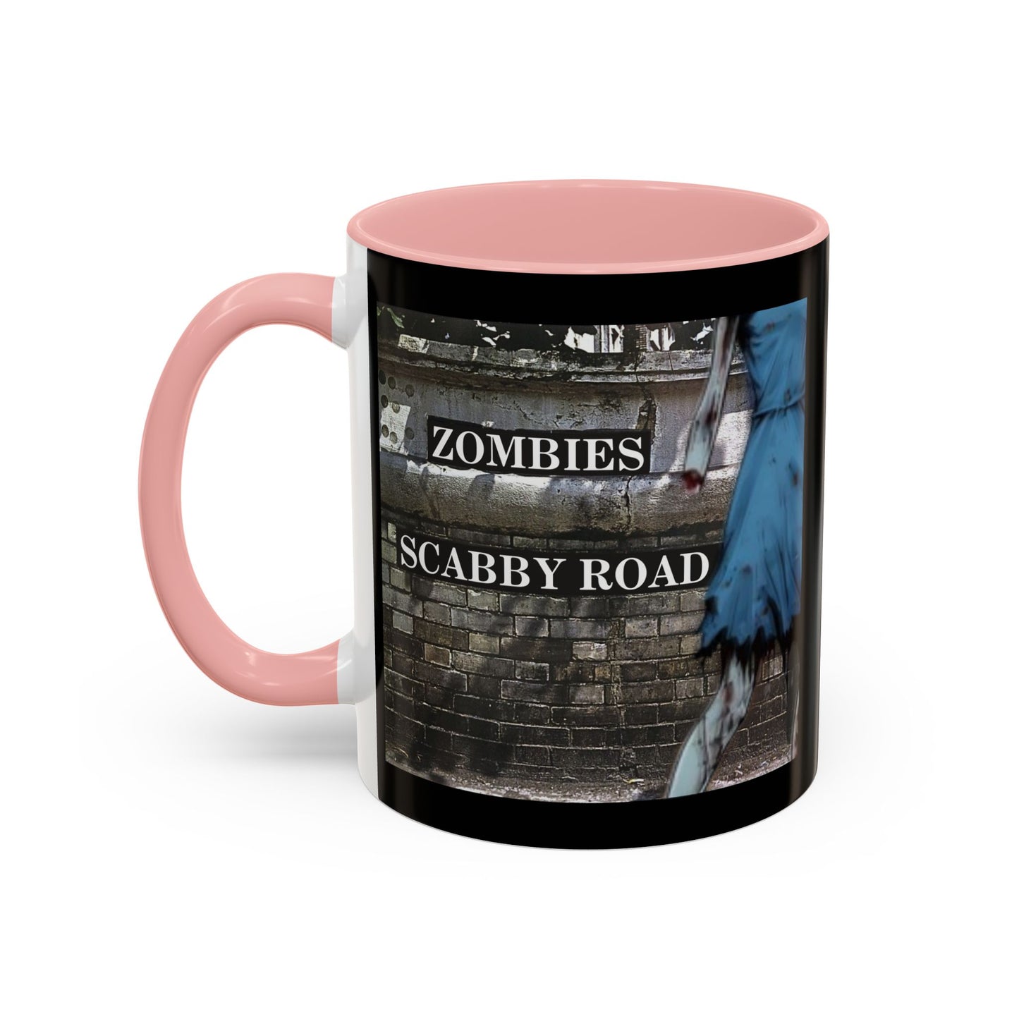 2-sided, Scabby Road Black Accent Mug by CreepyCrafts.boo
