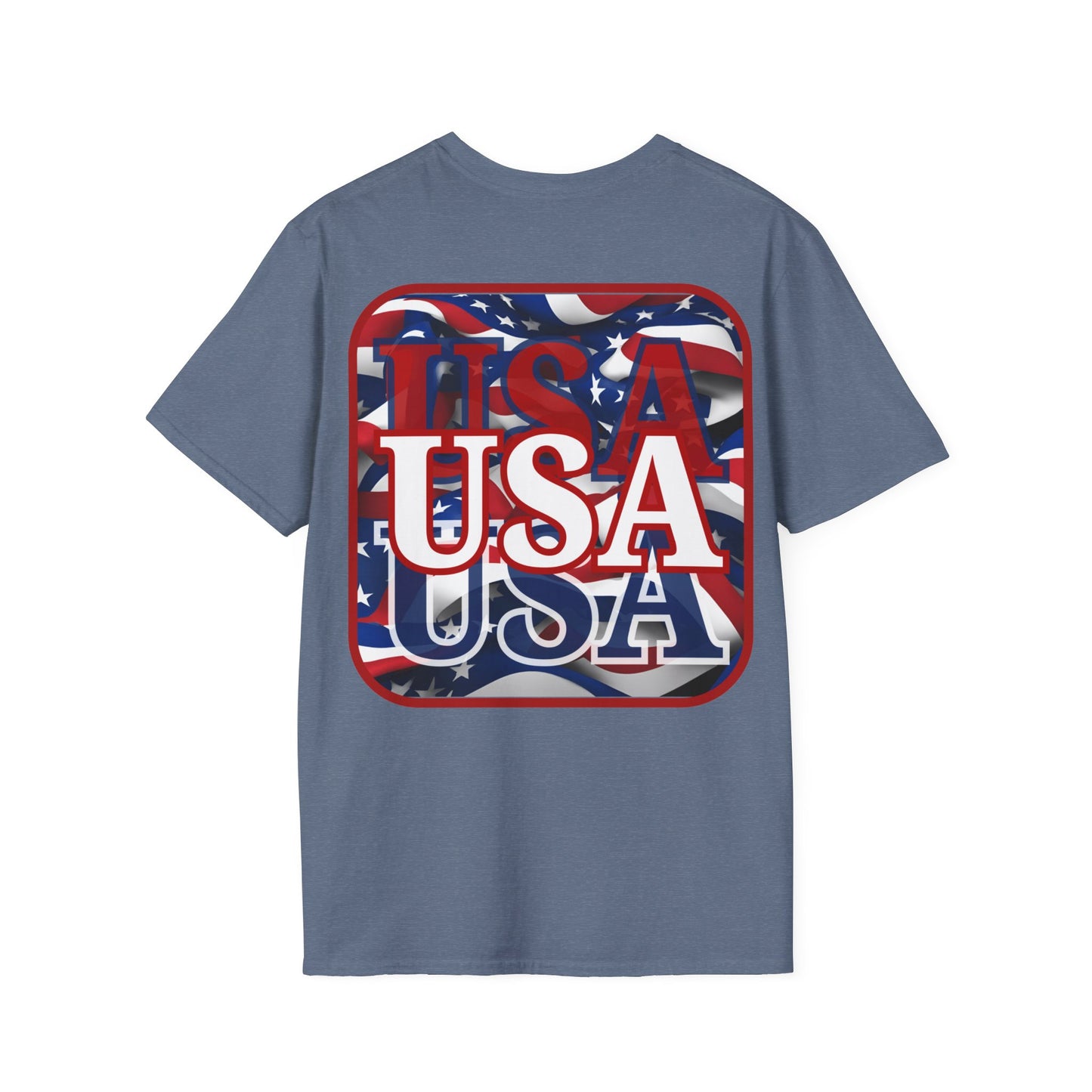 2-sided Red WHITE and Blue USA Patriot DKcolors Unisex T-Shirt by cypherpunkgear