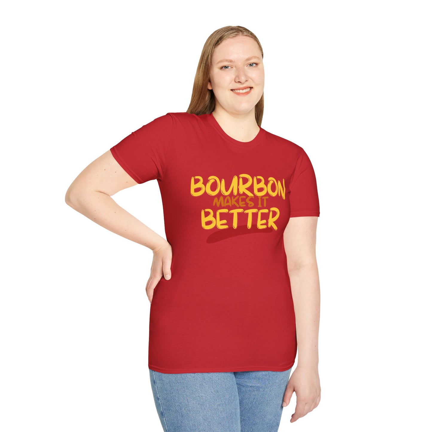 Bourbon makes it better Light colors Unisex T-Shirt by cypherpunkgear.com