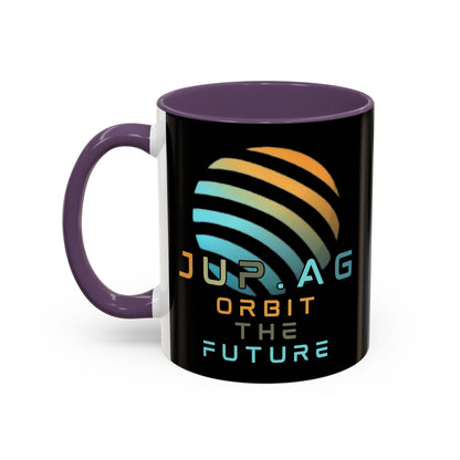 Jupiter (JUP) Orbit the Future Black Accent Mug by cypherpunkgear.com