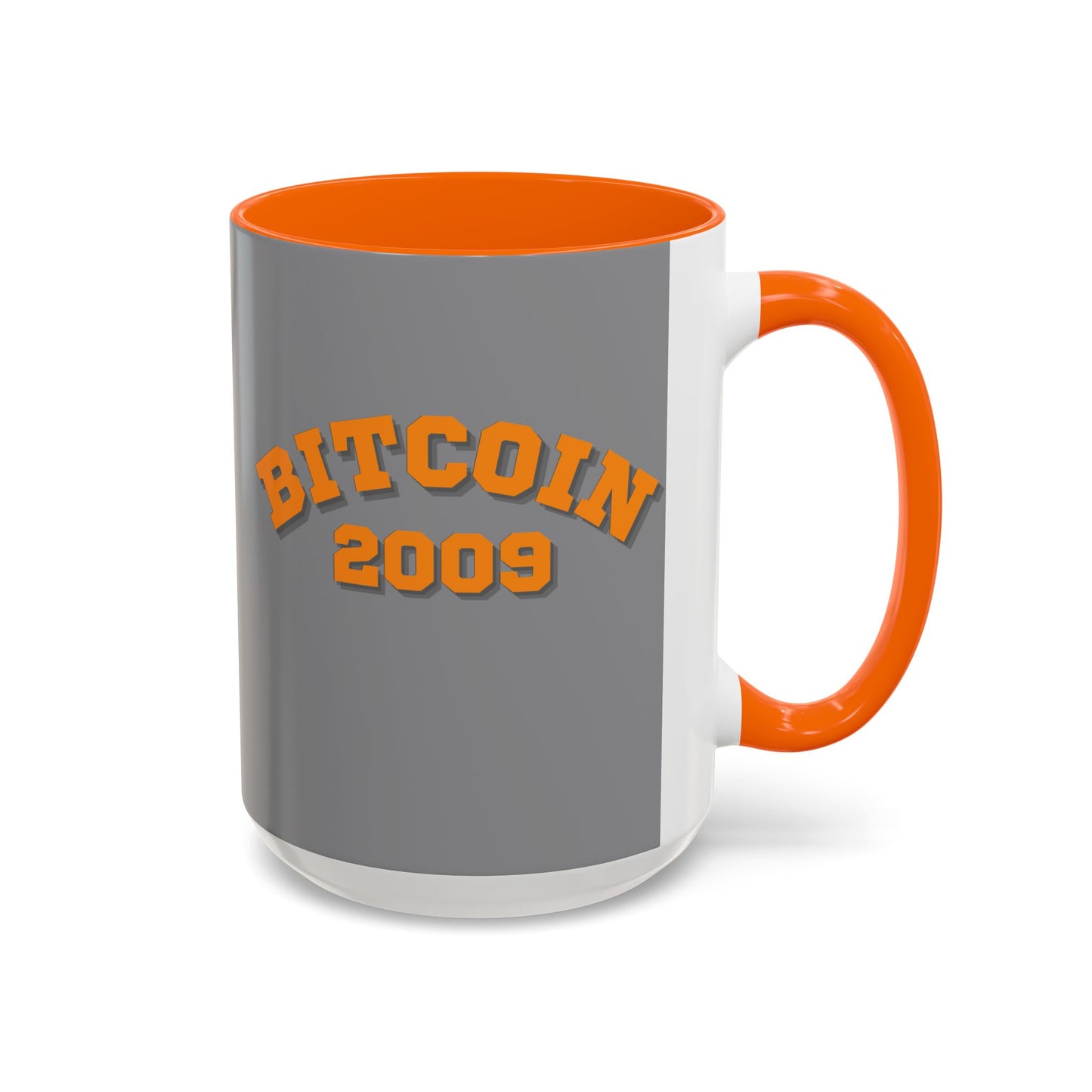 Bitcoin 2009 Grey Accent Mug by cypherpunkgear.com