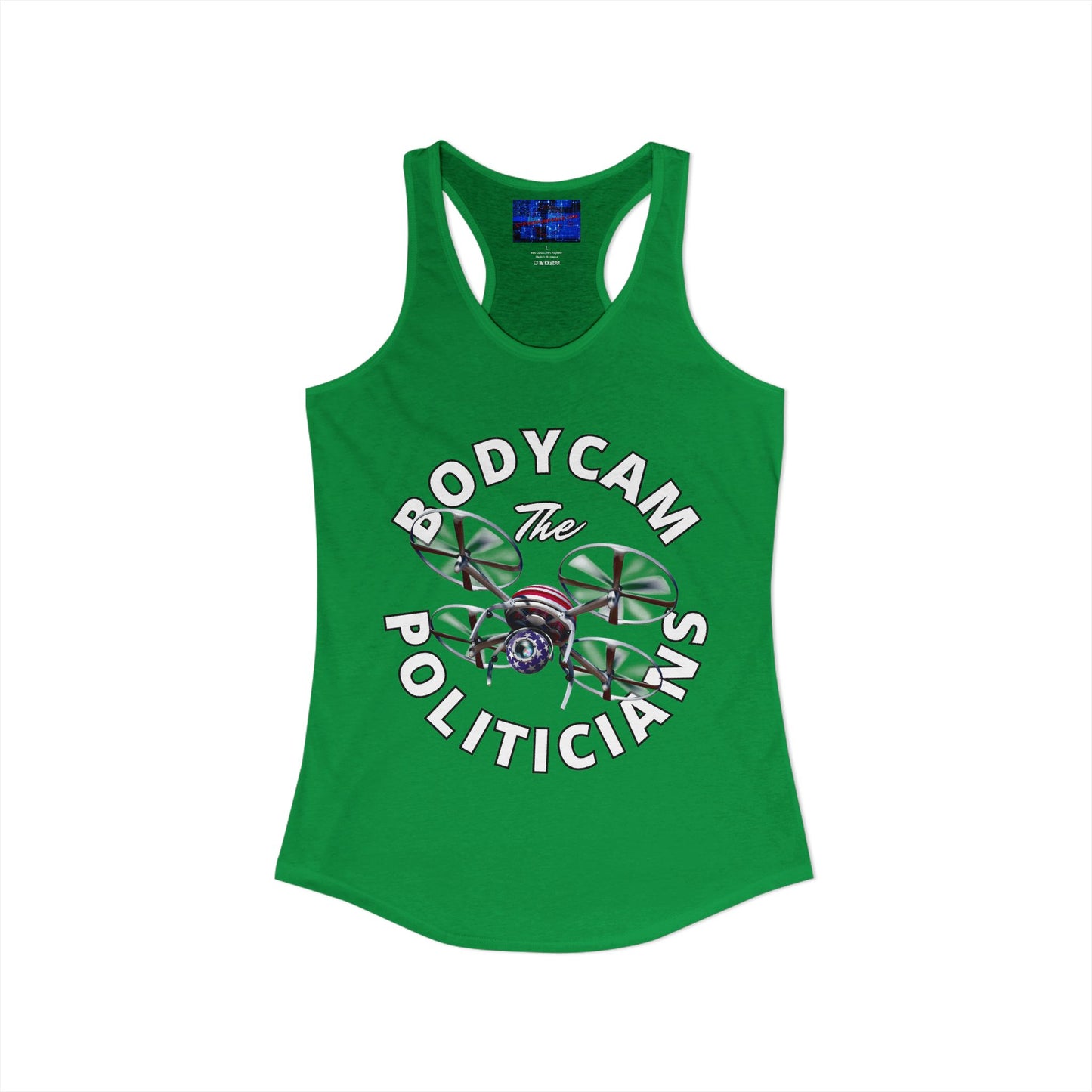 ¡Bodycam a los políticos por cypherpunkgear! Camiseta sin mangas ideal con espalda cruzada para mujer