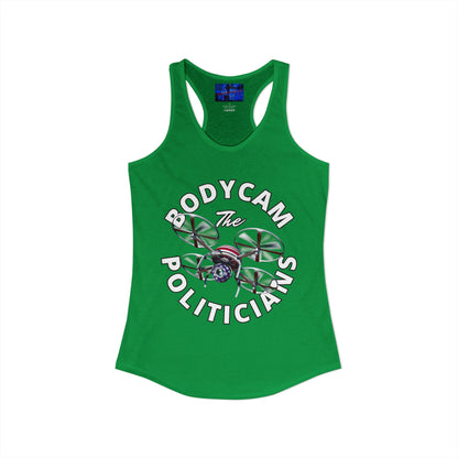 ¡Bodycam a los políticos por cypherpunkgear! Camiseta sin mangas ideal con espalda cruzada para mujer