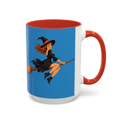 Hazel Hex Blue Accent Mug by CreepyCrafts.boo