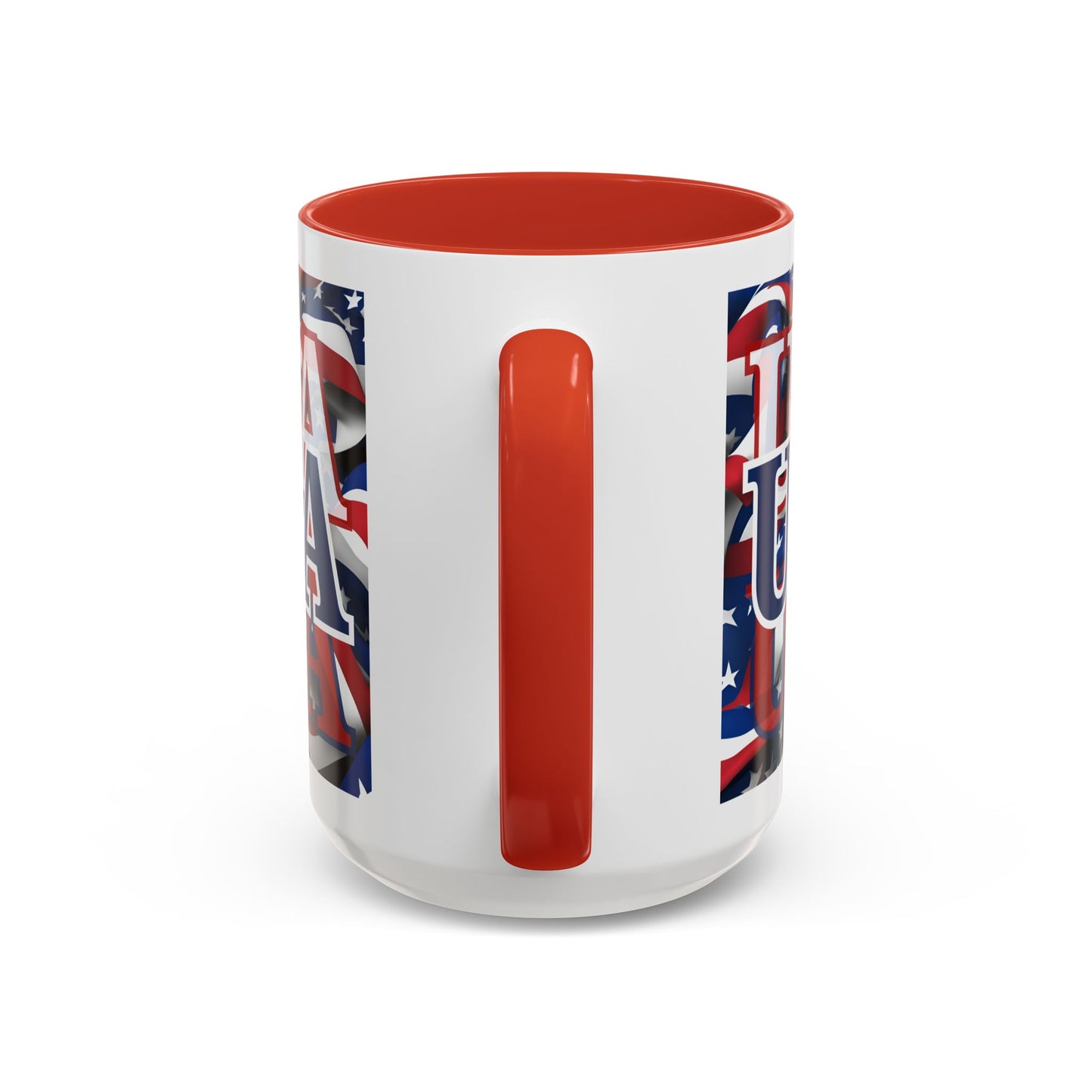 USA Blue font Center Patriot Accent Mug by cypherpunkgear.com