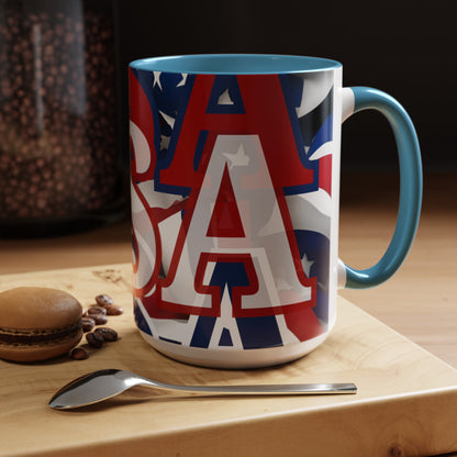 USA! USA! USA WHfont Patriot Accent Mug by cypherpunkgear