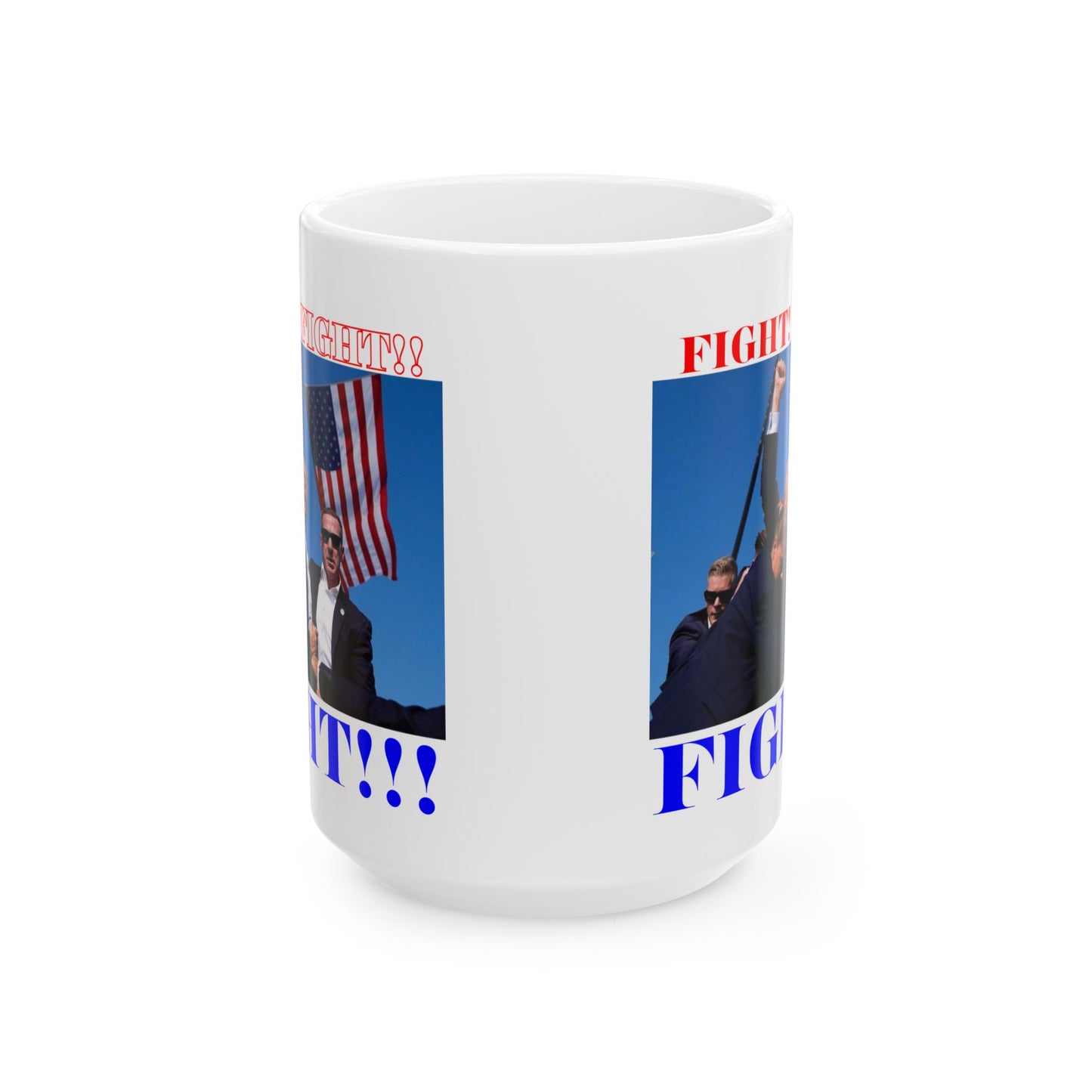 FIGHT! FIGHT!! FIGHT!!! White Mug by cypherpunkgear