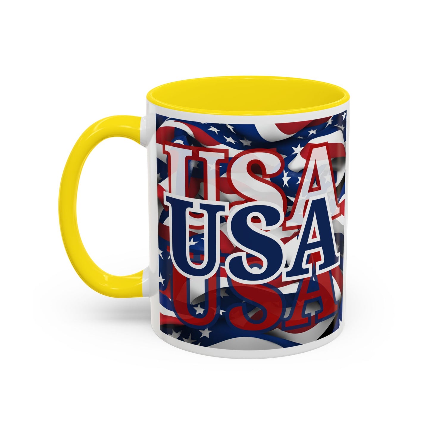 USA Blue font Center Patriot Accent Mug by cypherpunkgear.com