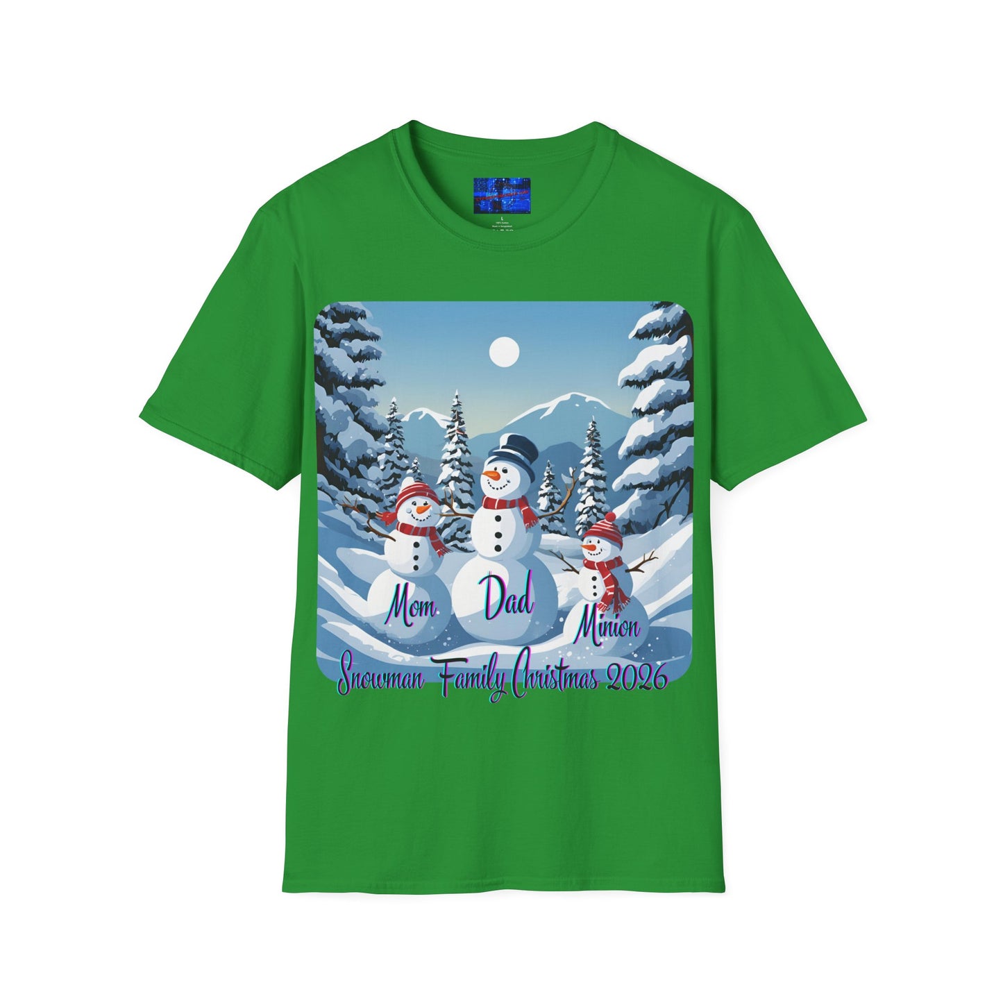 Snowman Family of 3 Dark colors Unisex T-Shirt by cypherpunkgear.com