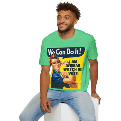 I Am Woman Watch Me Vote Rosie Dark colors Unisex T-Shirt by cypherpunkgear.com