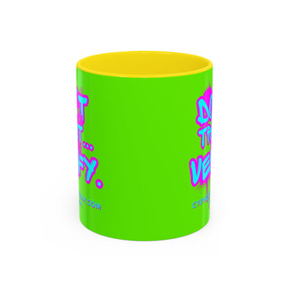 Don't Trust...Verify. Green Accent Mug by cypherpunkgear.com