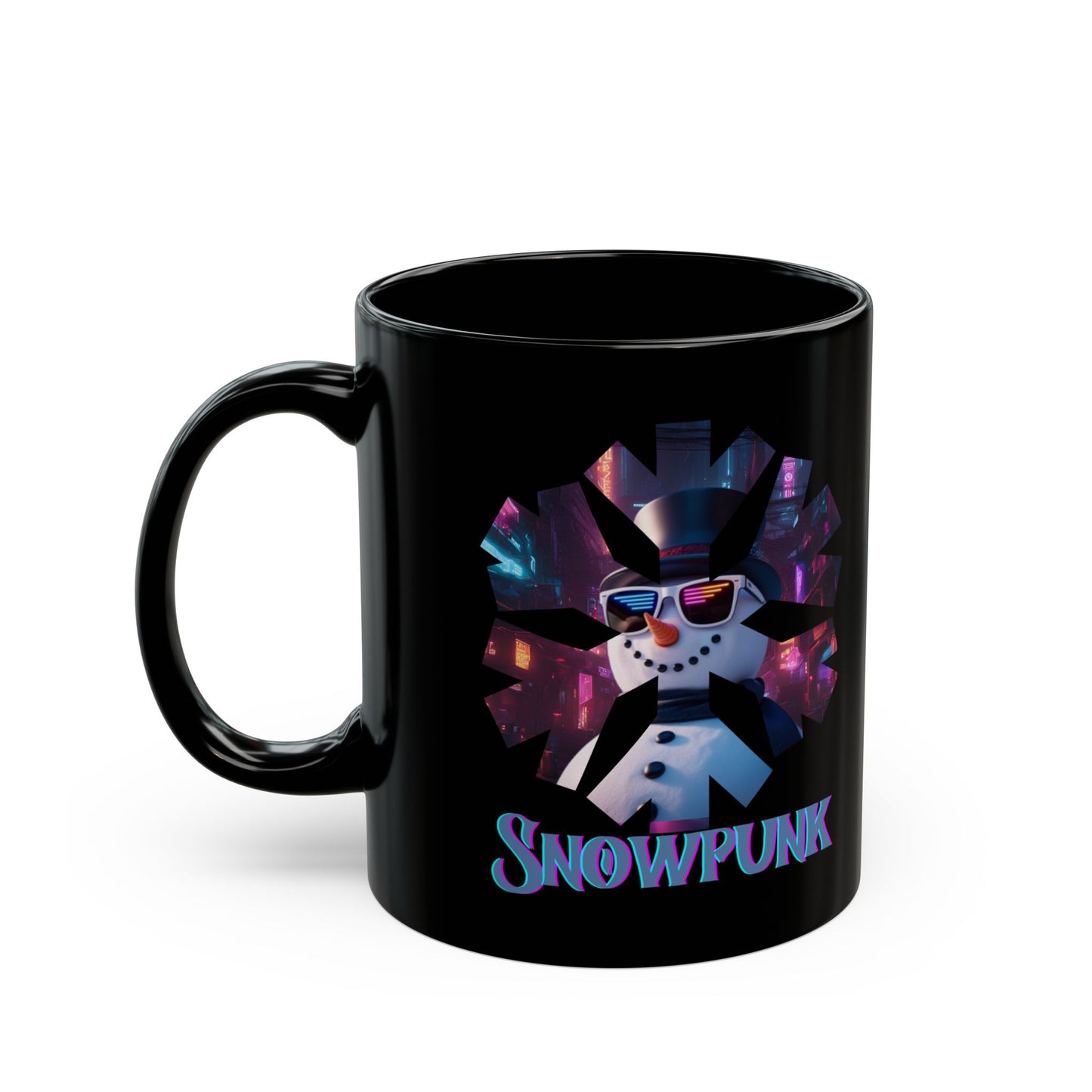 Snowpunk Black Mug by cypherpunkgear.com
