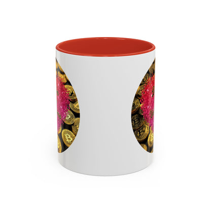 Bitcoin is My Valentine White Accent Mug by cypherpunkgear.com
