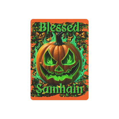 Blessed Samhain Green Jack Metal Art Sign by CreepyCrafts.boo