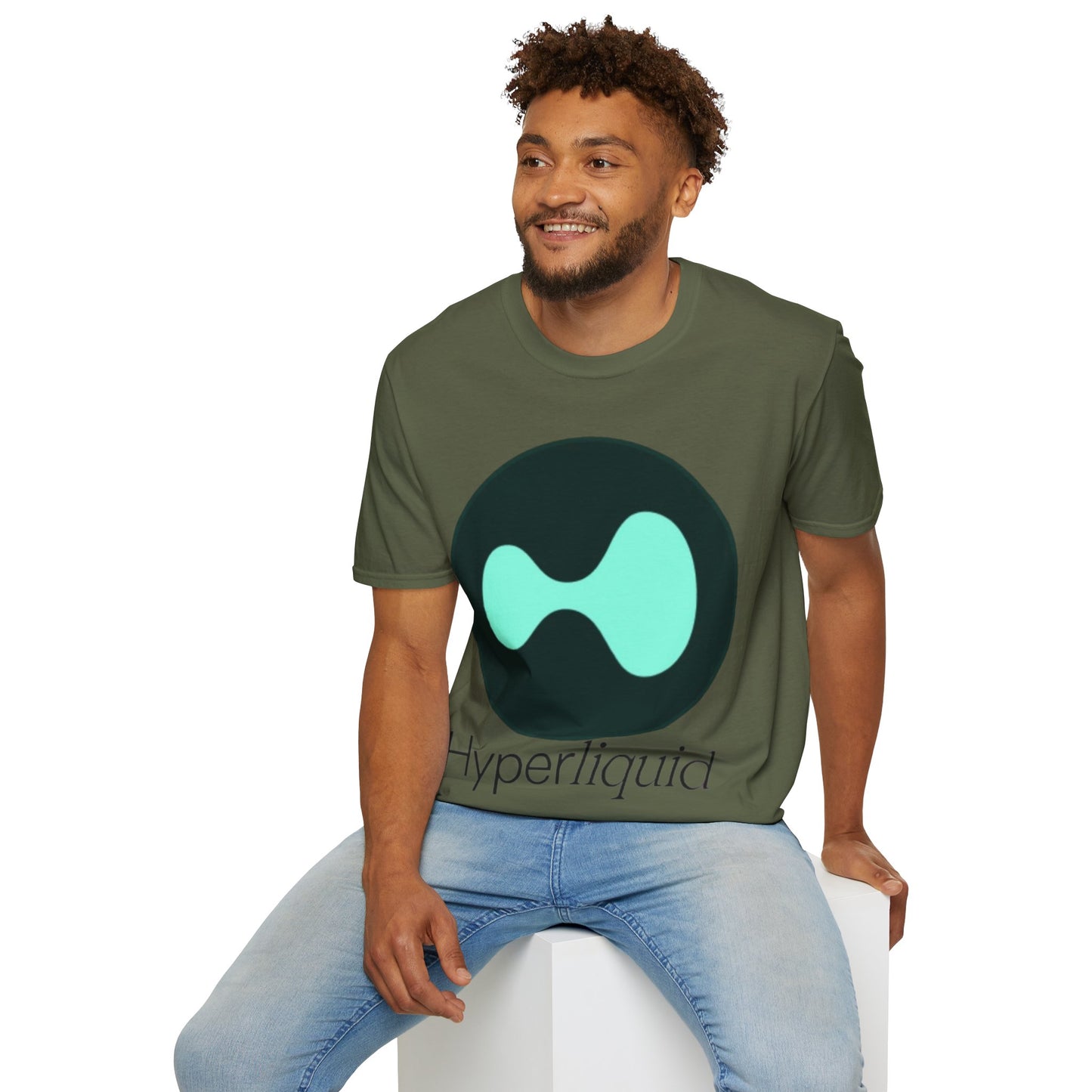 Hyperliquid Black font Unisex T-Shirt by cypherpunkgear.com