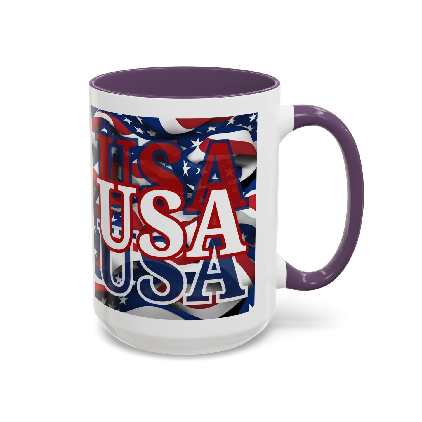 USA White font Center Patriot Accent Mug by cypherpunkgear.com