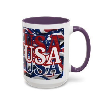 USA White font Center Patriot Accent Mug by cypherpunkgear.com