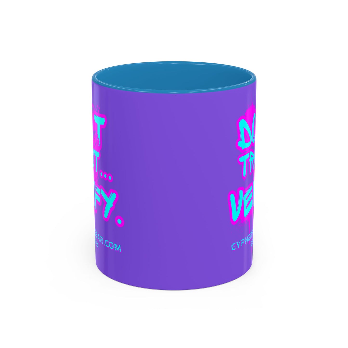 Don't Trust...Verify. Light Purple Accent Mug by cypherpunkgear.com