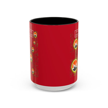 Monero (XMR) don't assume your freedoms are assured Red Accent Mug by cypherpunkgear.com