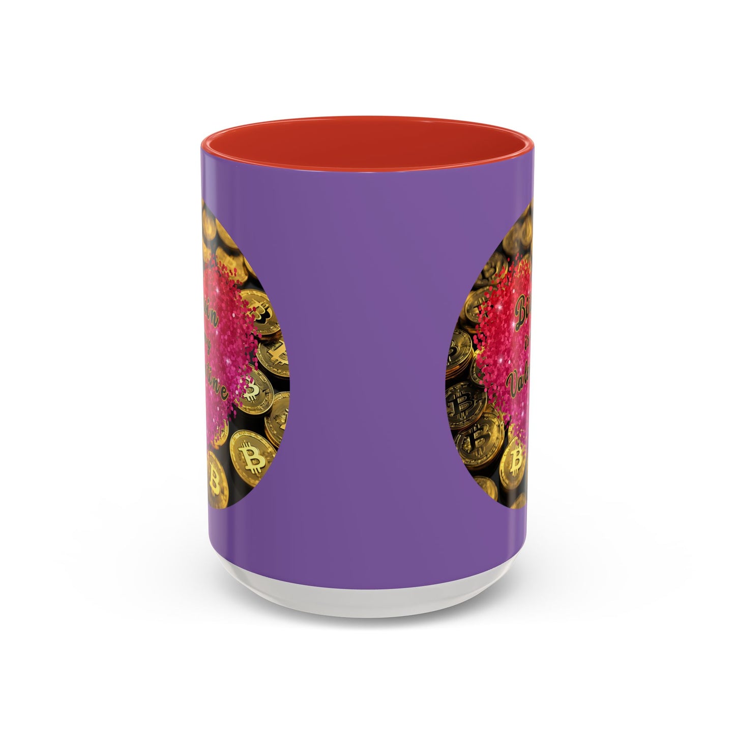 Bitcoin is My Valentine Light Purple Accent Mug by cypherpunkgear.com