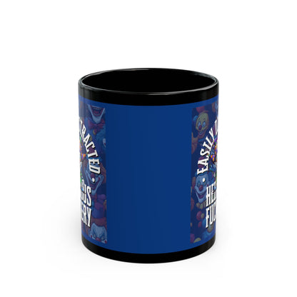 Easily Distracted by Heinous Fuckery Little Jinx Dark Blue Mug by cypherpunkgear.com
