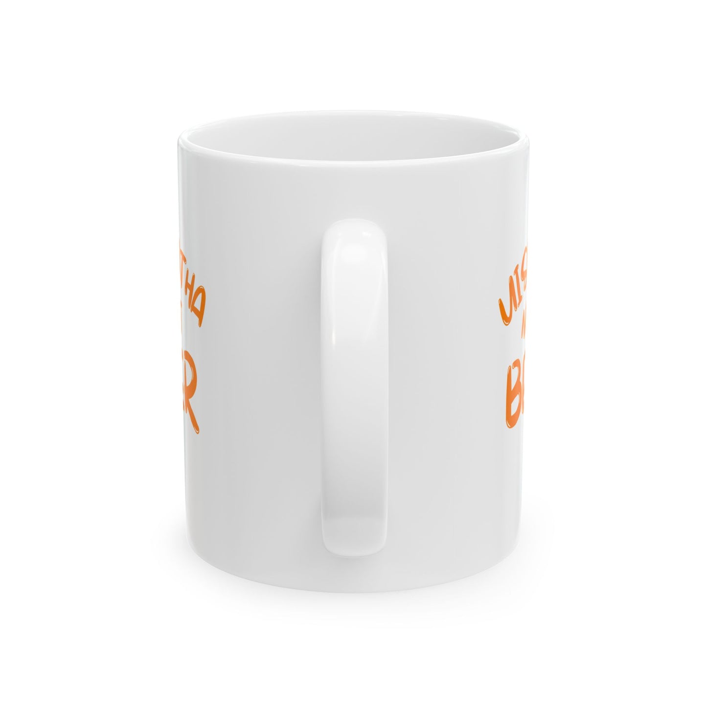 Uisce Beatha makes it better Orange font White Mug by cypherpunkgear.com