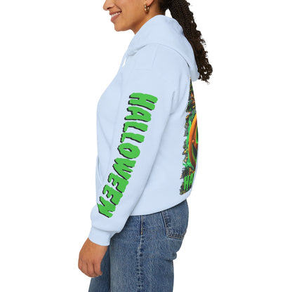 Happy Halloween Green Jack Hoodie Unisex Hooded Sweatshirt by CreepyCrafts.boo