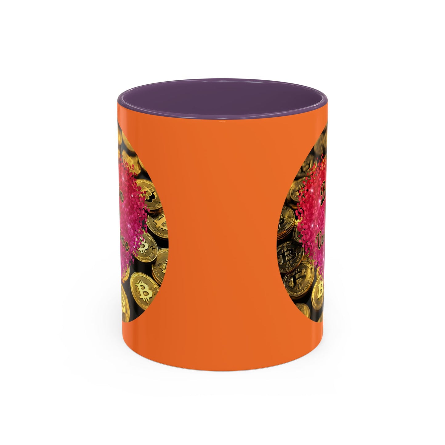 Bitcoin is My Valentine Orange Accent Mug by cypherpunkgear.com