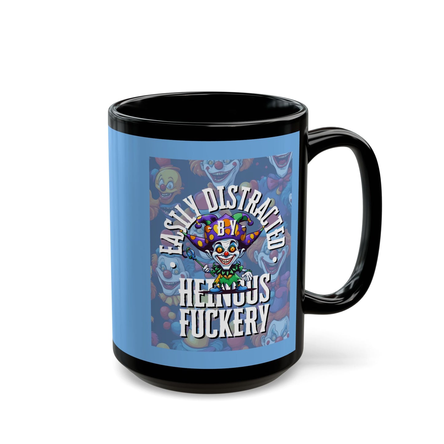 Easily Distracted by Heinous Fuckery Little Jinx Light Blue Mug by cypherpunkgear.com