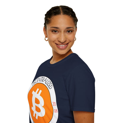 Bitcoin Decentralized Freedom Dark colors Unisex T-Shirt by cypherpunkgear.com