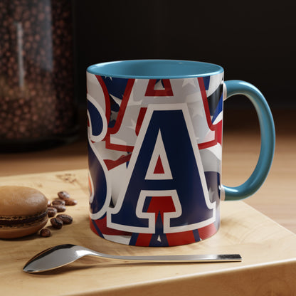 USA! USA! USA BLfont Patriot Accent Mug by cypherpunkgear