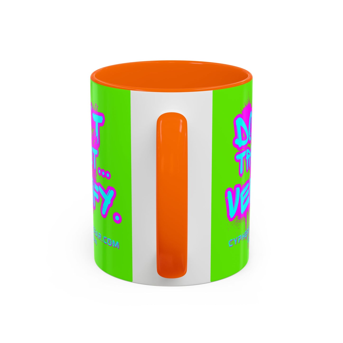 Don't Trust...Verify. Green Accent Mug by cypherpunkgear.com